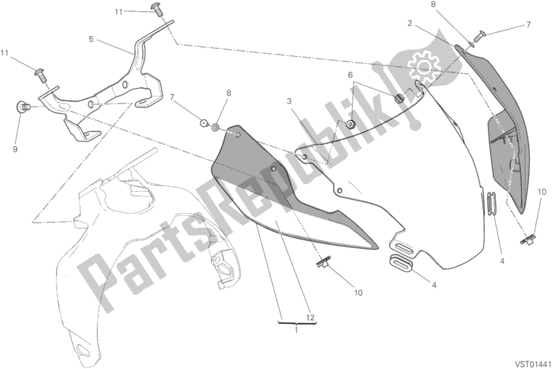 Todas las partes para Cubierta de Ducati Monster 821 Stripes USA 2016